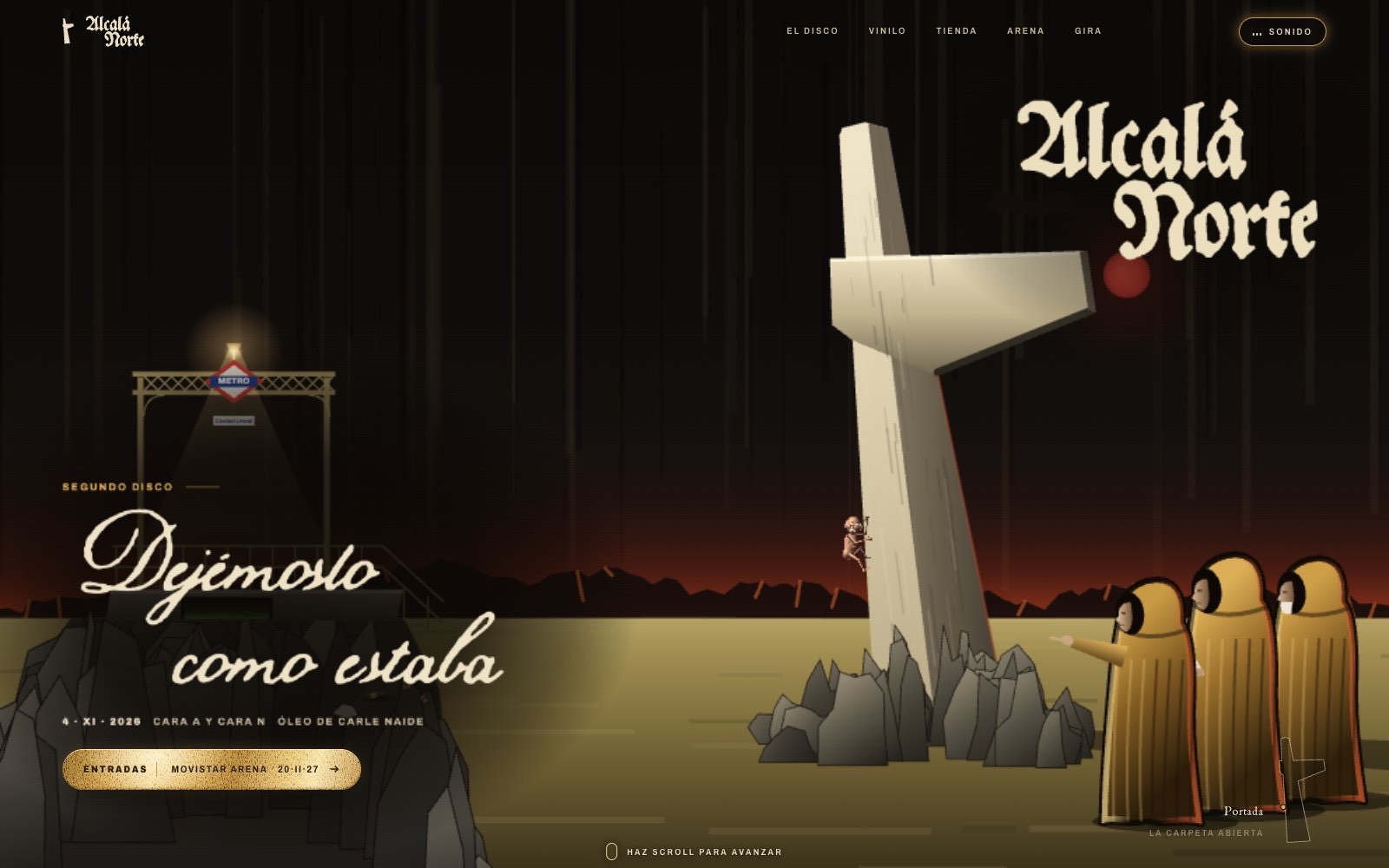 La misma escena antes del pincel: formas planas dibujadas en Canvas 2D