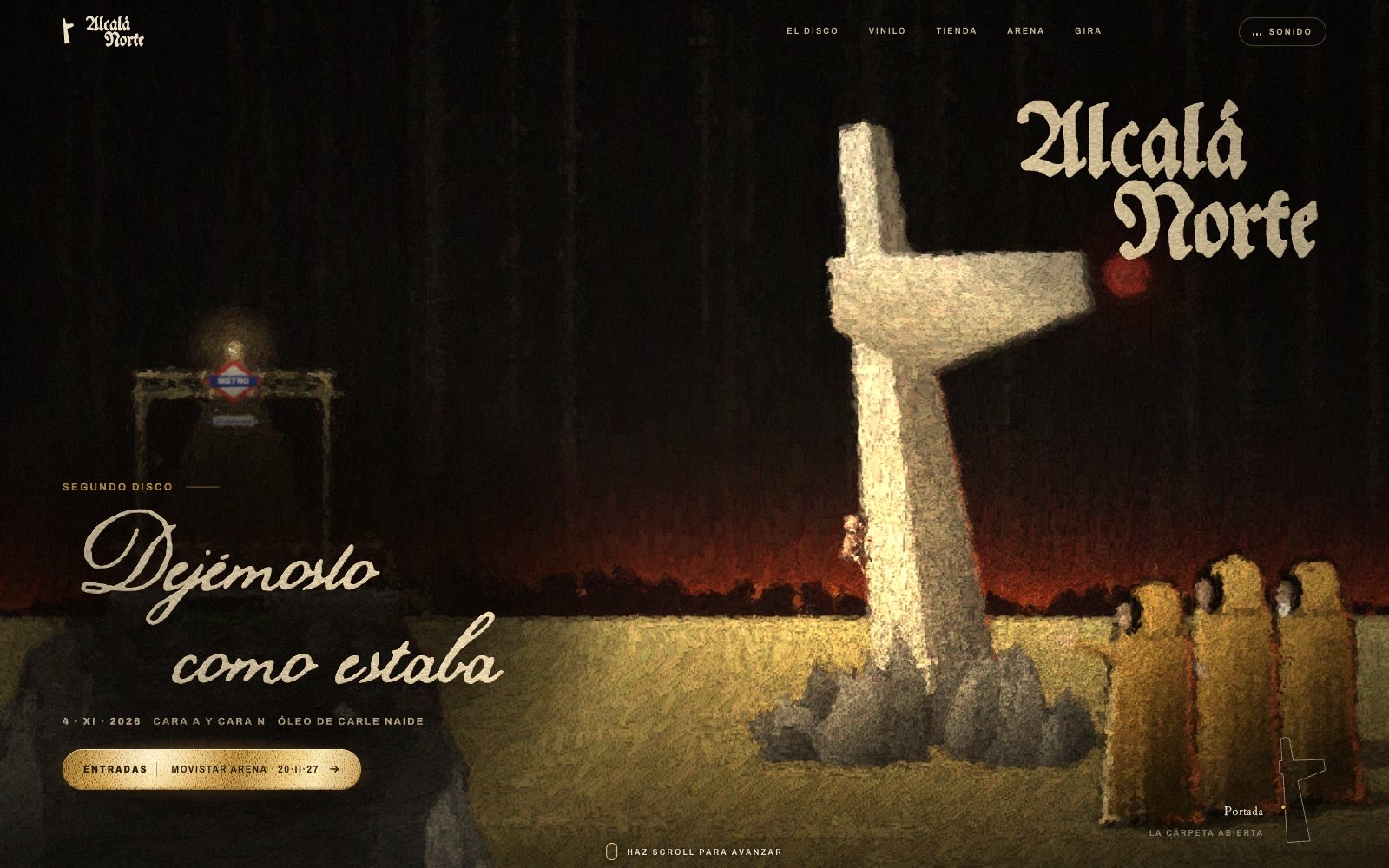 La portada de la web de Alcalá Norte pintada al óleo: pinceladas, empaste y luz de vela