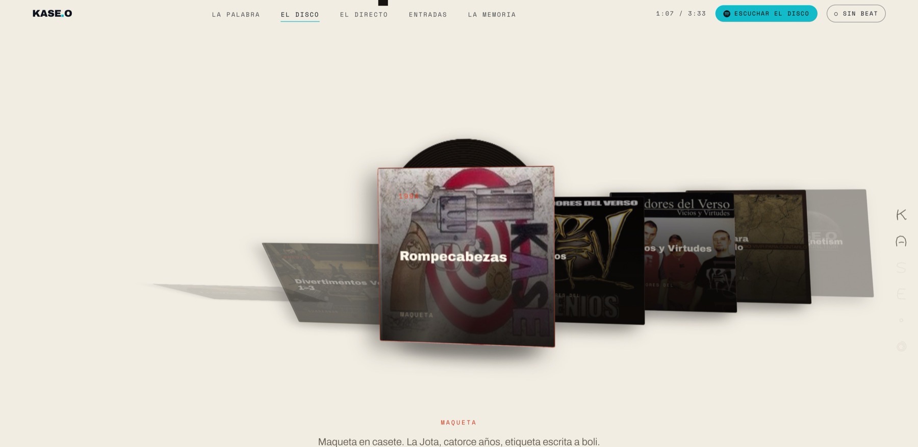 El cajón de la discografía: las fundas de todos los discos en perspectiva, con Rompecabezas de 1994 al frente