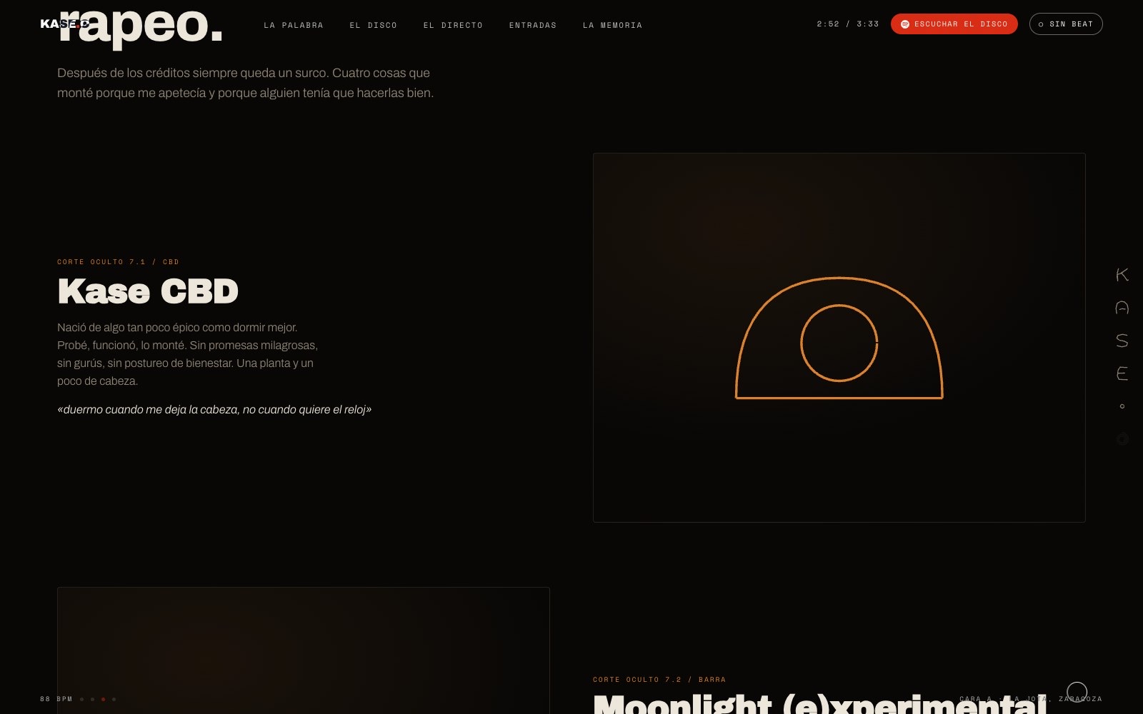Corte oculto: pantalla en silencio que da paso a los proyectos personales del artista